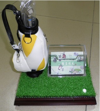 Golf bag pen holder with name card box